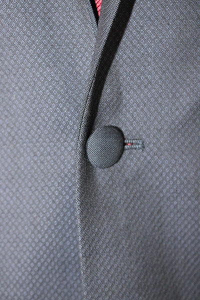 John Varvatos Star USA Mens Blazer Blue Wool Geometric Size 42