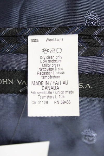 John Varvatos Star USA Mens Blazer Blue Wool Geometric Size 42