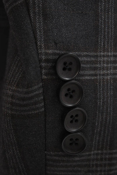 Giorgio Fiorelli Mens 3 Piece Gray Plaid Polyester Suit Size 40