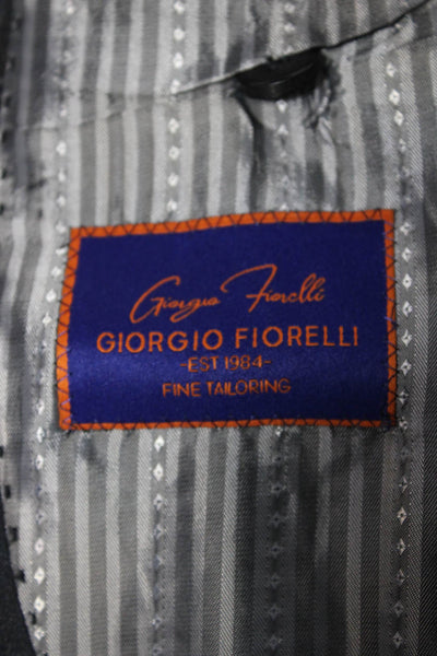 Giorgio Fiorelli Mens 3 Piece Gray Plaid Polyester Suit Size 40
