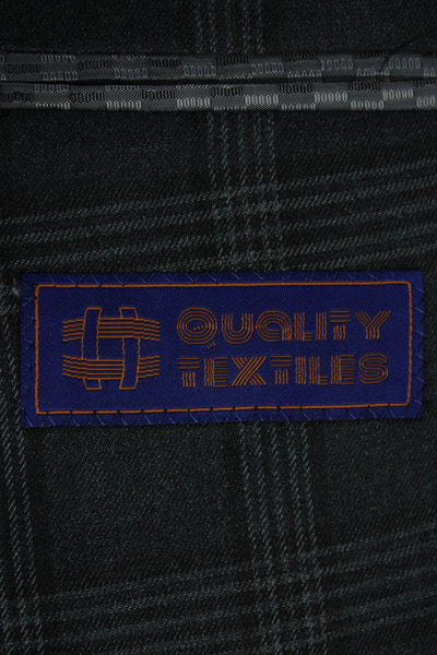 Giorgio Fiorelli Mens 3 Piece Gray Plaid Polyester Suit Size 40