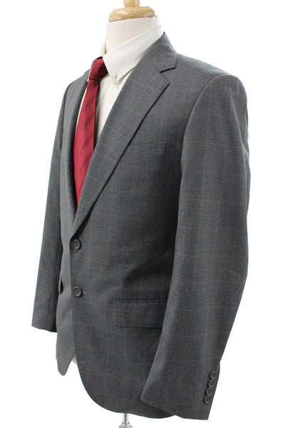 Max Davoli Mens Blazer Check Wool Gray Size 40