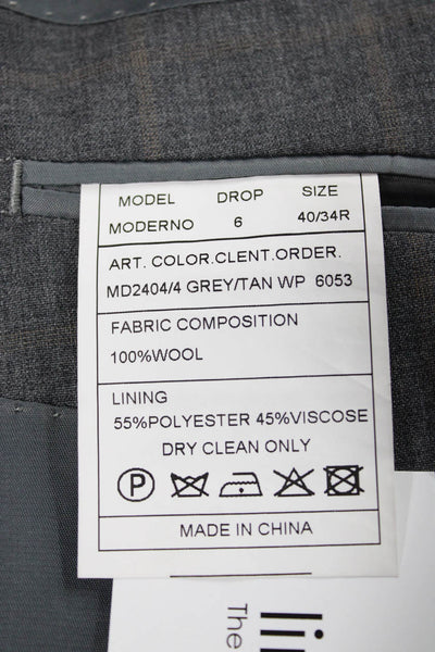 Max Davoli Mens Blazer Check Wool Gray Size 40