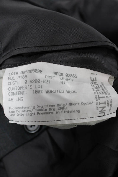 Hickey Freeman Mens Gray Check Blazer Worsted Wool Size 46