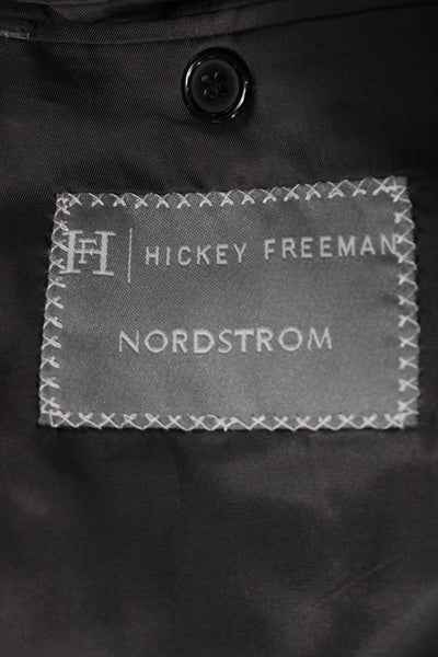 Hickey Freeman Mens Gray Check Blazer Worsted Wool Size 46
