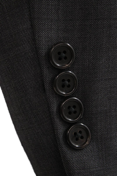 Hickey Freeman Mens Blazer 100% Wool Gray Solid Big Tall Size 44