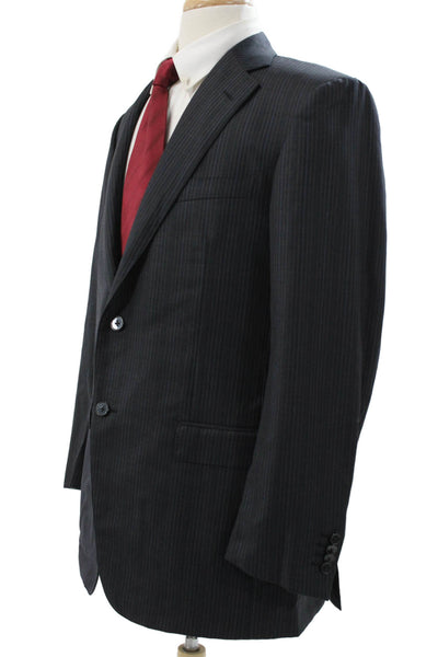Ermenegildo Zegna Mens Gray Striped Wool Blazer Size 52