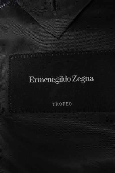 Ermenegildo Zegna Mens Gray Striped Wool Blazer Size 52