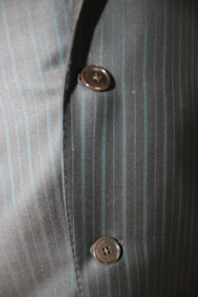 Ermenegildo Zegna Mens Gray Striped Wool Blazer Size 52