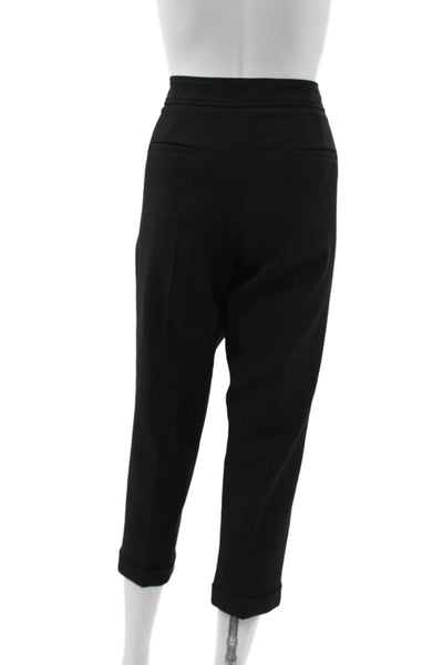 Gerard Darel Womens Cropped Black Polyester Button Pants Size 40