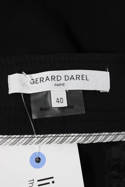 Gerard Darel Womens Cropped Black Polyester Button Pants Size 40