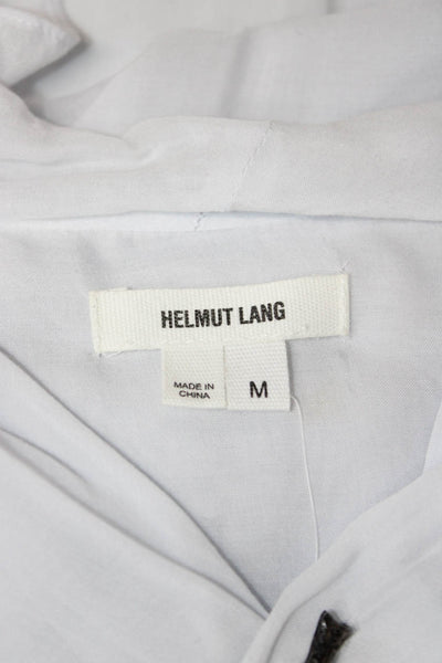 Helmut Lang Women White Cotton V Neck Tunic 3/4 Sleeve Size M