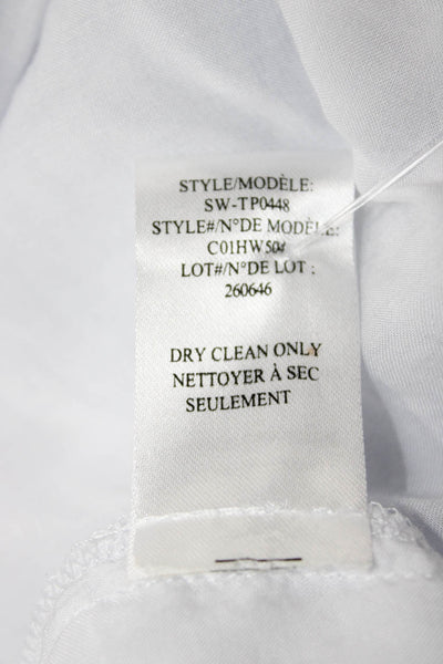 Helmut Lang Women White Cotton V Neck Tunic 3/4 Sleeve Size M