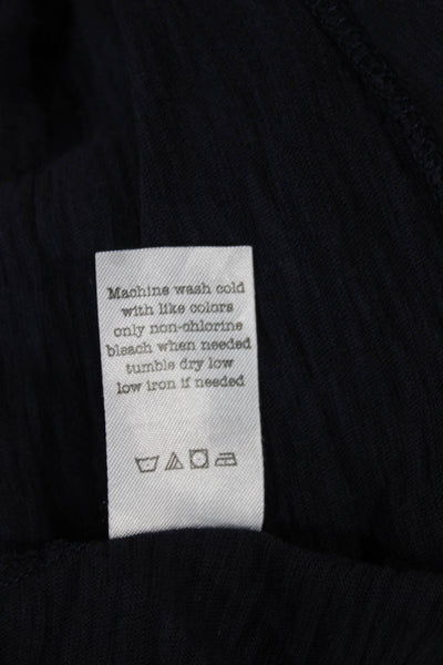Goldie Women Basic V-Neck Cotton Long Sleeve T Shirt Blue Size XS