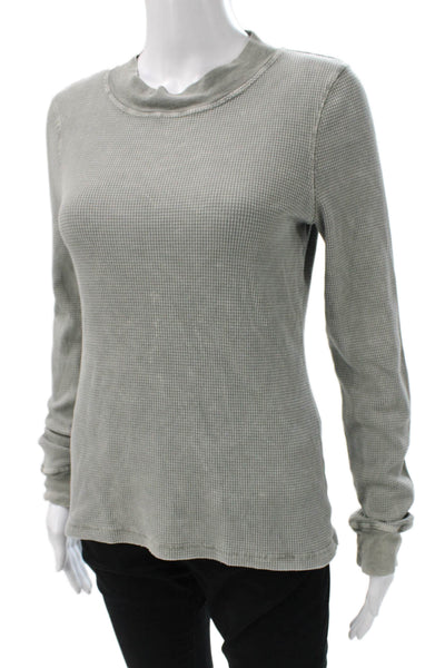 Project Social T Womens Basic Tee Gray Mock Neck Long Sleeve Size M