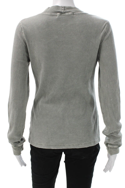Project Social T Womens Basic Tee Gray Mock Neck Long Sleeve Size M