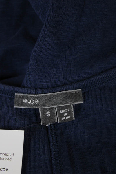 Vince Women Tunic Tank Blue Cotton Scoop Neck Sleeveless Size S