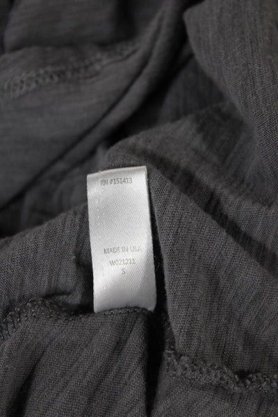 William B Womens Basic Long Sleeve Cotton Tee Gray Pullover Round Neck Size S