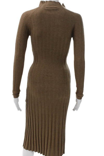 MNG Womens Brown Striped Sweater Dress Long Sleeve Mock Neck Size 0