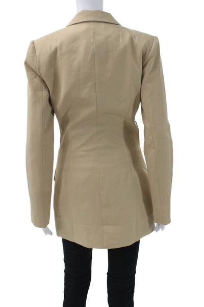 Lioness Women Jacket Dress Beige Collared Button Polyester Long Sleeve Size XS