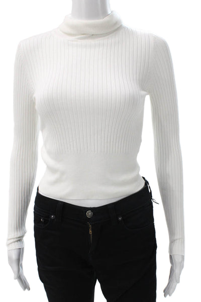 Zara Women White Turtleneck Pullover Sweater Long Sleeve Size S