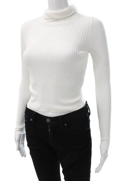 Zara Women White Turtleneck Pullover Sweater Long Sleeve Size S
