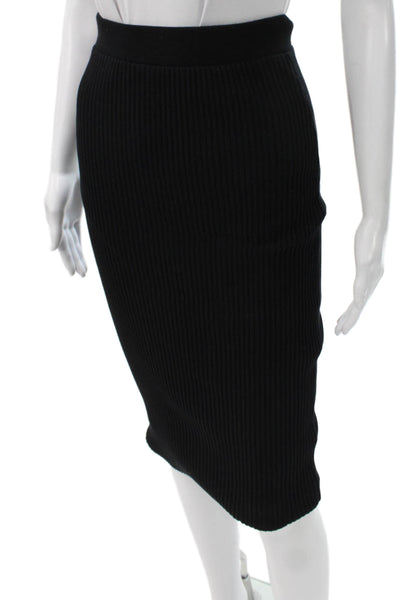 Zara Women Straight Pencil Skirt Black Polyester Knee Length Pull On Size XS