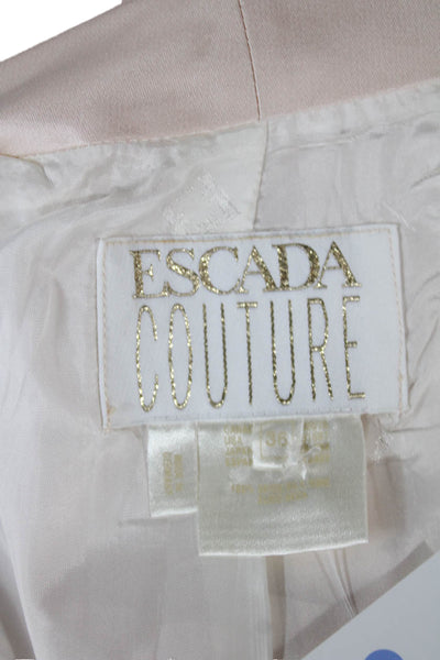 Escada Couture Women Basic Silk Jacket Pink 3/4 Sleeve Button Size 36