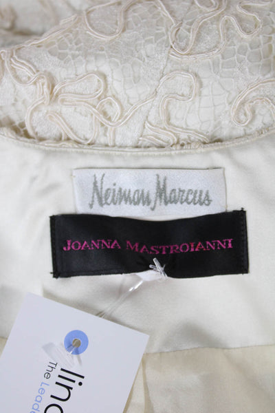 Joanna Mastroianni Women Ivory Lace Floral Blazer Long Sleeve Size 6