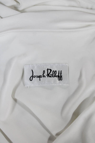 Joseph Ribkoff Women Basic Cowl Neck Short Sleeve Nylon Blouse White Size 6