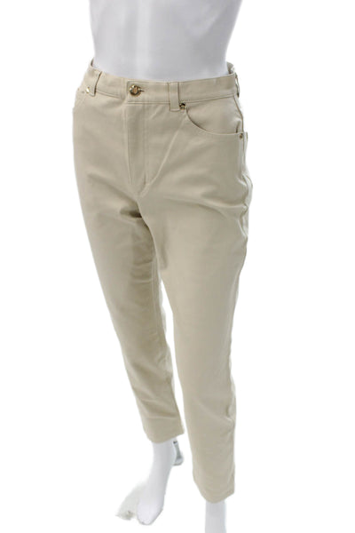 Escada Women Chino Pants Beige Cotton Button Closure Size 36