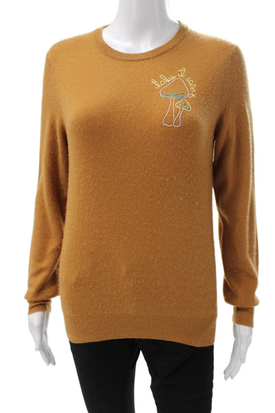 Lingua Franca Womens Wool Blend Pullover Crew Neck Brown Mushroom Size S