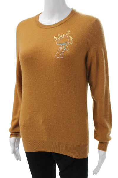 Lingua Franca Womens Wool Blend Pullover Crew Neck Brown Mushroom Size S