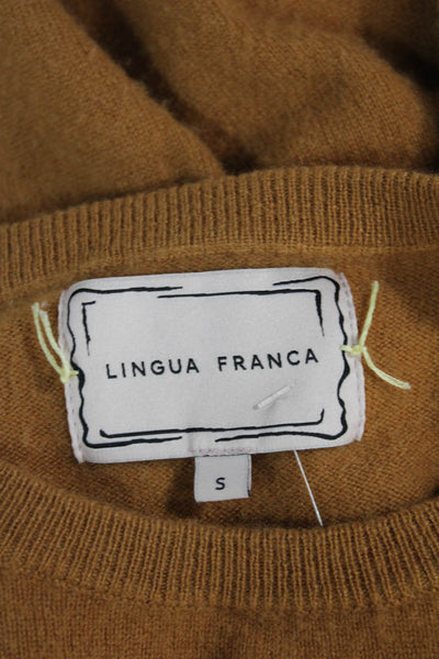 Lingua Franca Womens Wool Blend Pullover Crew Neck Brown Mushroom Size S