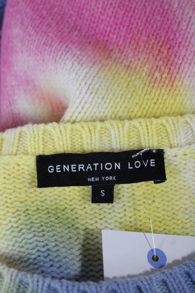 Generation Love Womens Pullover Sweater Multicolor Cotton Blend Tie Dye Size S