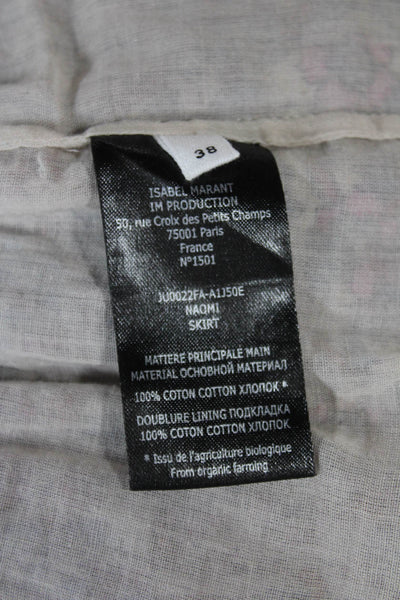 Isabel Marant Etoile Womens A-Line Floral Cotton Mini Skirt Multicolor Size 38
