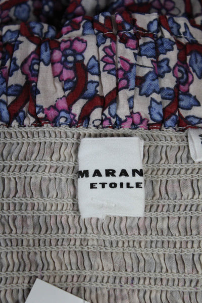 Isabel Marant Etoile Womens A-Line Floral Cotton Mini Skirt Multicolor Size 38