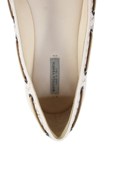 Bottega Veneta Womens Leather Lace Up Slide On Ballet Flats Pink Size 36 6