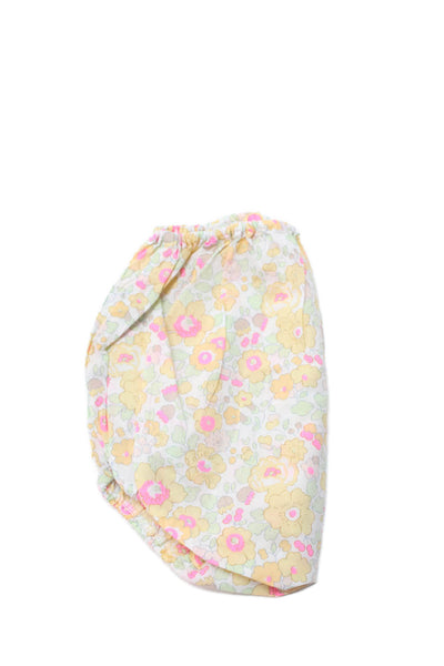 Bonpoint Girls Elastic Waistband Floral Printed Bottoms White Yellow 6 Months