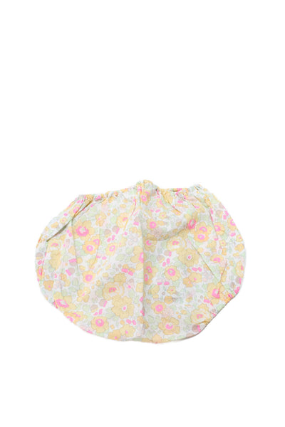 Bonpoint Girls Elastic Waistband Floral Printed Bottoms White Yellow 6 Months