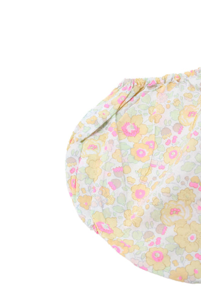Bonpoint Girls Elastic Waistband Floral Printed Bottoms White Yellow 6 Months