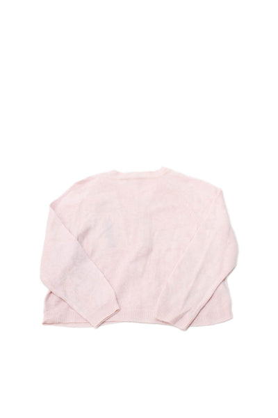 Il Gufo Girls Button Front V Neck Cashmere Knit Cardigan Sweater Pink Size 9M