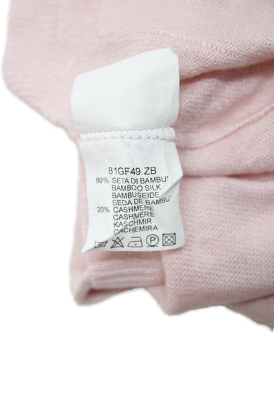 Il Gufo Girls Button Front V Neck Cashmere Knit Cardigan Sweater Pink Size 9M