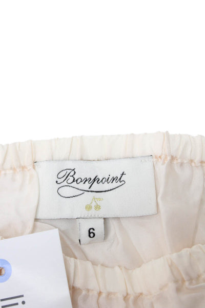 Bonpoint Girls Elastic Waistband Silk Bottoms White Size 6 Months