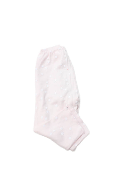 Bonpoint Girls Elastic Waistband Polka Dot Knit Pants Pink Cotton Size 6M