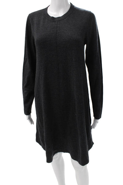 Repeat Womens Sweater Dress Gray Wool Long Sleeve Knee Length Size M