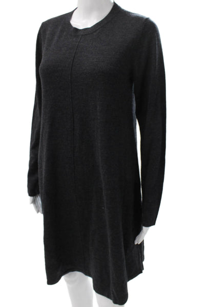 Repeat Womens Sweater Dress Gray Wool Long Sleeve Knee Length Size M