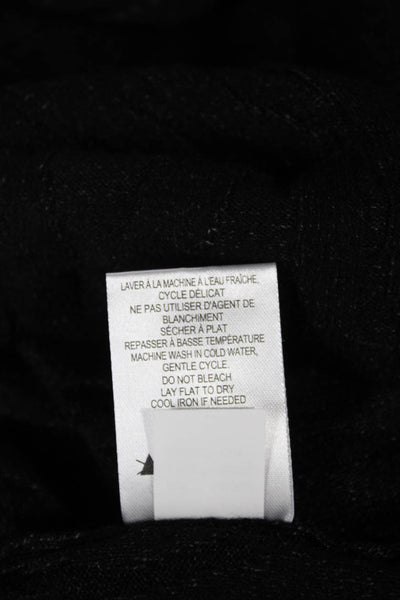 Renuar Women Pullover Mock Neck Geometric Long Sleeve Black Size S