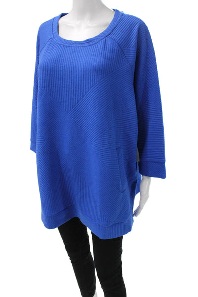 Tribal Womens Basic Geometric Crew Neck 3/4 Sleeve Polyester Tunic Size XS