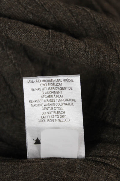 Renuar Womens Pullover Mock Neck Long Sleeve Geometric Brown Size M
